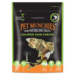 Pet Munchies 100% Natural Large Salmon Skin Chews