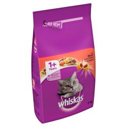 Whiskas 1+ Cat Complete Dry with Beef 2kg