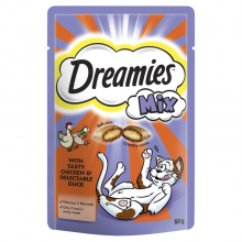 Dreamies Mix Cat Treats with Tasty Chicken & Delectable Duck