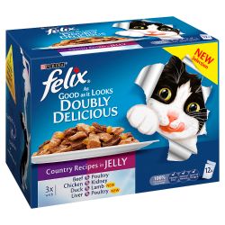 Felix Doubly Delicious Country Recipes in Jelly 12 Pack