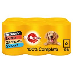 Pedigree Adult Wet Dog Food Tins Country Casseroles in Gravy 6pk