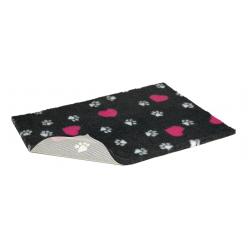 Vetbed Nonslip Charcoal with Cerise Hearts and White Paws