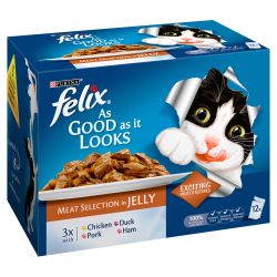 Felix As Good As It Looks Ham/meat Selection in Jelly 12 Pack