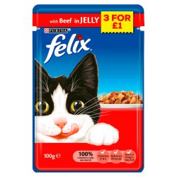 Felix Pouch Beef in Jelly 3/£1