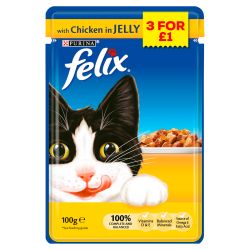 Felix Pouch Chicken in Jelly 3/£1