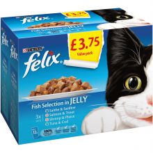Felix Pouch Fish Selection in Jelly 12 Pack £3.75