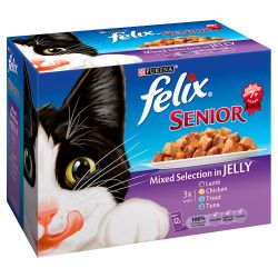Felix Pouch Senior Mixed Selection In Jelly 12 Pack