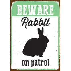 Beware Rabbit on Patrol Tin