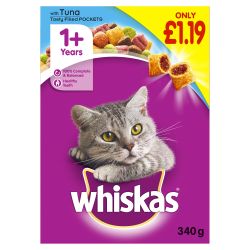 Whiskas 1+ Complete Dry Tuna 340g pm£1.19