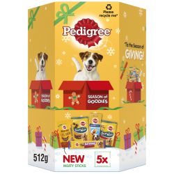 Pedigree Christmas Gift Box Dog Treats with Rope Toy