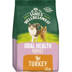 JAMES WELLBELOVED Cat Adult Oral Health Turkey & Rice 1.5kg