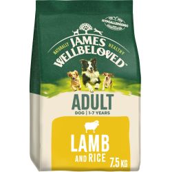 JAMES WELLBELOVED Lamb & Rice Kibble Adult Maintenance 7.5kg