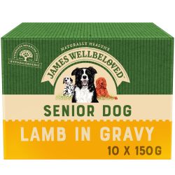James Wellbeloved Senior Dog Food Pouches Lamb in Gravy 10pk