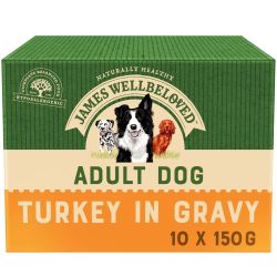 James Wellbeloved Adult Dog Food Pouches Turkey in Gravy 10pk