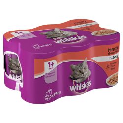 Whiskas 1+ Cat Can Meat Selection in Jelly 6 x 390g