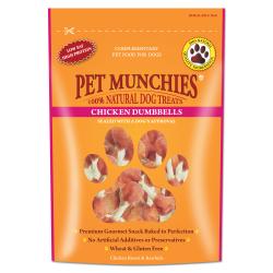 Pet Munchies 100% Natural Real Chicken & Rawhide Dumbbells