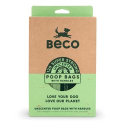 Beco Poop Bags with Handles, Unscented, 120 Pack