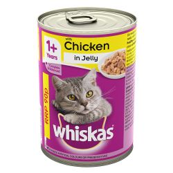 Whiskas 1+ Cat Can with Chicken in Jelly 390g (MPP £0.90)