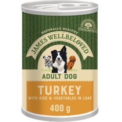 James Wellbeloved Adult Wet Dog Food Turkey & Rice in Loaf Tin