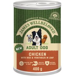 James Wellbeloved Adult Wet Dog Food Chicken & Rice in Loaf Tin