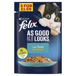 FELIX AS GOOD AS IT LOOKS Tuna in Jelly pm 3 for £1.59