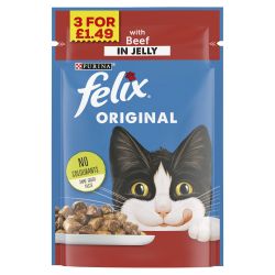 FELIX Beef In Jelly Wet Cat Food pm 3 for £1.49