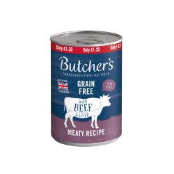 Butcher's Beef & Liver Chunks in Jelly Dog Food Can PM£1.30