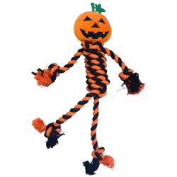Happy Pet Halloween Rope Pumpkin Doll