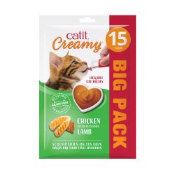 Catit Creamy Chicken & Lamb Treats 15 Pack