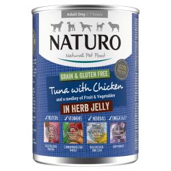Naturo Adult Dog Grain & Gluten Free Tuna with Chicken in Herb Jelly 390g