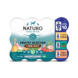 Naturo Adult Dog Grain & Gluten Free Poultry Selection in Herb Gravy 12pk