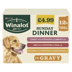 WINALOT Sunday Dinner Pouch Mixed in Gravy 12pk pm £4.99
