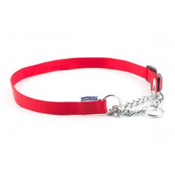 Ancol Nylon Check Chain Collar Red 50-70cm Size 5-9