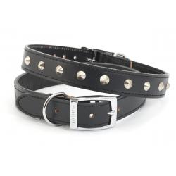 Ancol Leather Collar Studded Black