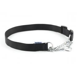Ancol Nylon Check Chain Collar Black 55-75cm Size 7-10
