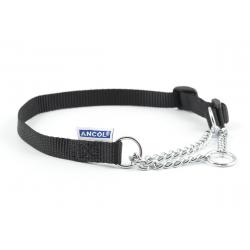 Ancol Nylon Check Chain Collar Black 