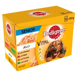 Pedigree Senior Wet Dog Food Pouches Mixed Selection in Jelly 12pk