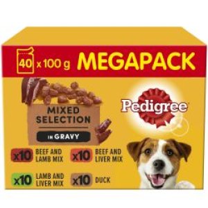 Pedigree Adult Wet Dog Food Pouches Mixed in Gravy Mega
