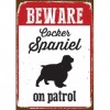 Beware Cocker Spaniel on Patrol Tin