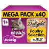 Whiskas Pure Delight Cat Food Pouches Poultry in Jelly Mega Pack 40
