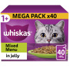 Whiskas 1+ Mixed Menu Adult Wet Cat Food Pouches in Jelly 40pk
