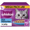 Whiskas 1+ Fish Favourites Adult Wet Cat Food Pouches in Jelly 40pk
