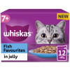 Whiskas 7+ Fish Favourites Senior Wet Cat Food Pouches in Jelly 12pk