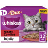 Whiskas 1+ Duo Meaty Combos Adult Wet Cat Food Pouches in Jelly 12pk