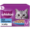 Whiskas 1+ Fish Favourites Adult Wet Cat Food Pouches in Jelly 12pk